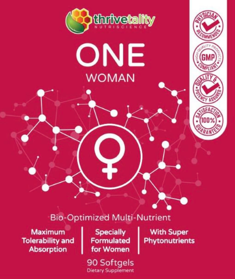 Thrivetality One Woman capsules pile suggests easy daily dosage