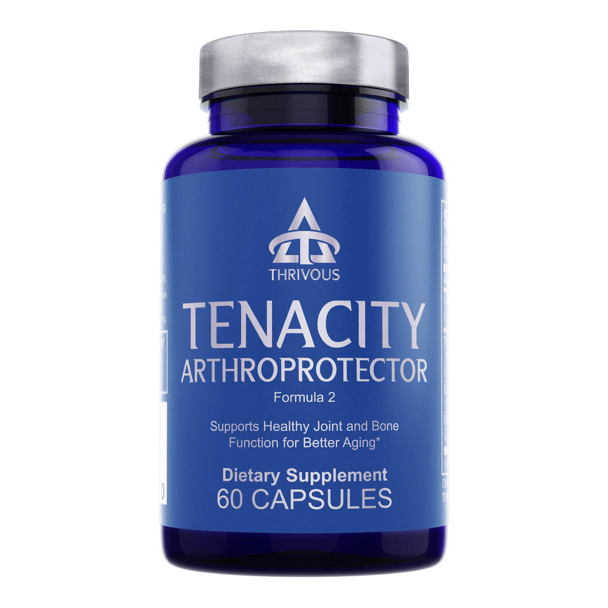 Thrivous Tenacity Arthroprotector bottle close-up showing capsules for joint support.