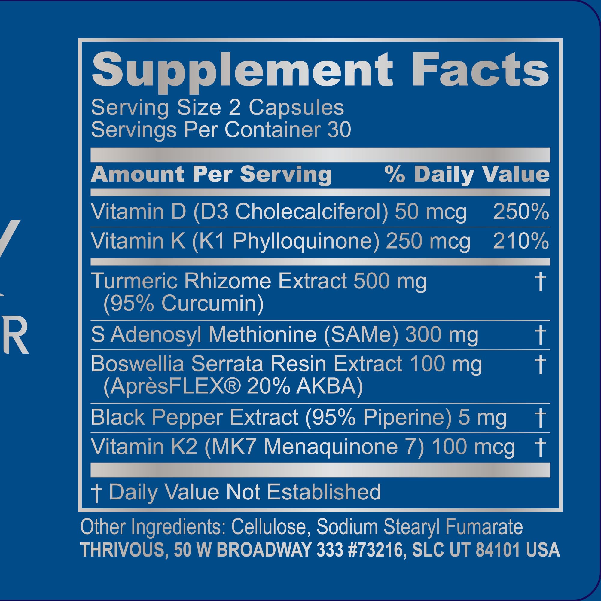 Thrivous Tenacity Arthroprotector label and packaging emphasizing premium quality.