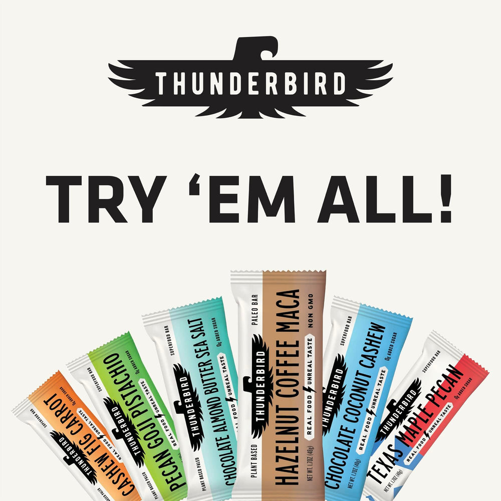 Thunderbird Bars pepitas closeup emphasizes crunch and protein-rich bite.