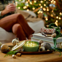 Thymes Frasier Fir candle made in USA with sustainable components.