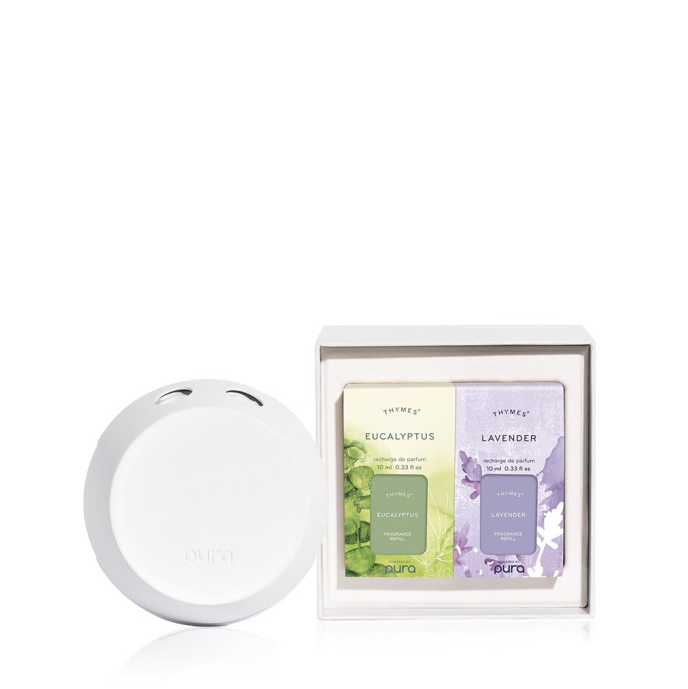 Thymes Pura 4 packaging box showing kit contents and setup