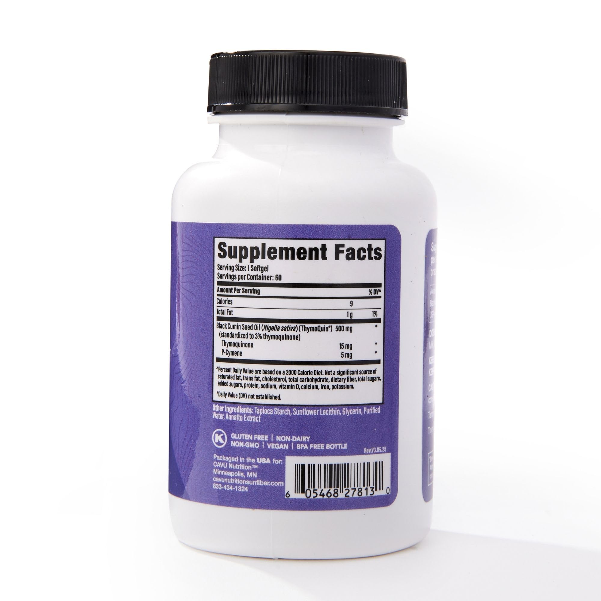 ThymoQuin Mood label showing full-spectrum black seed oil benefits