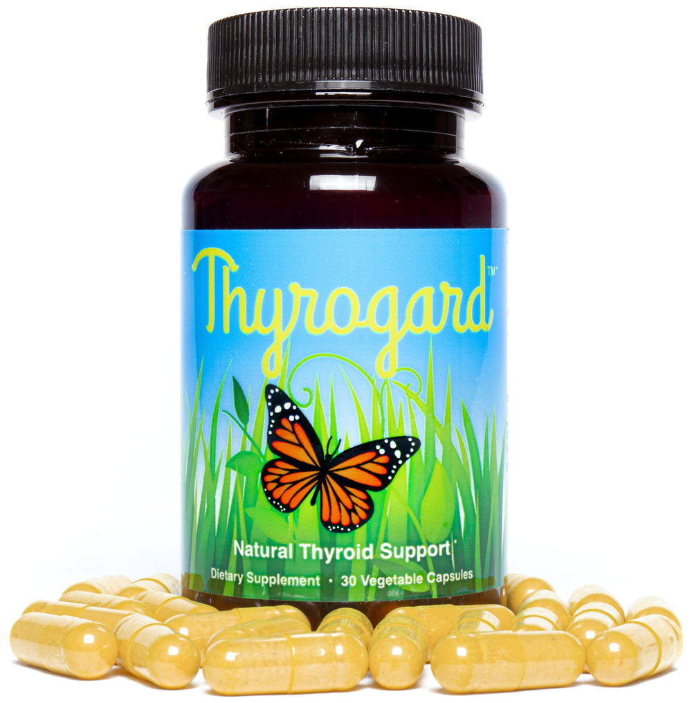Thyrogard vegan capsules arranged for easy daily intake.