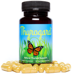 Thyrogard vegan capsules arranged for easy daily intake.