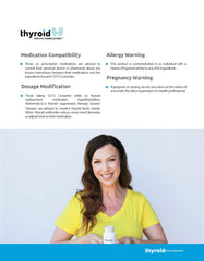 Label close-up of Thyroid Specific Formulations T2T3 Conversion Booster for clear dosing information.