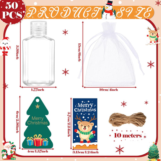 Tiangrid white organza bag holding a small sanitizer bottle