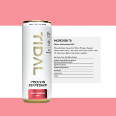 TIDAL Protein Refresher outdoors by water evokes a refreshing ritual.
