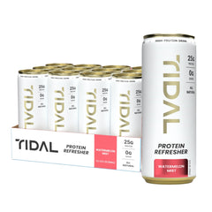TIDAL Protein Refresher Watermelon Mist bottle for post-workout hydration.