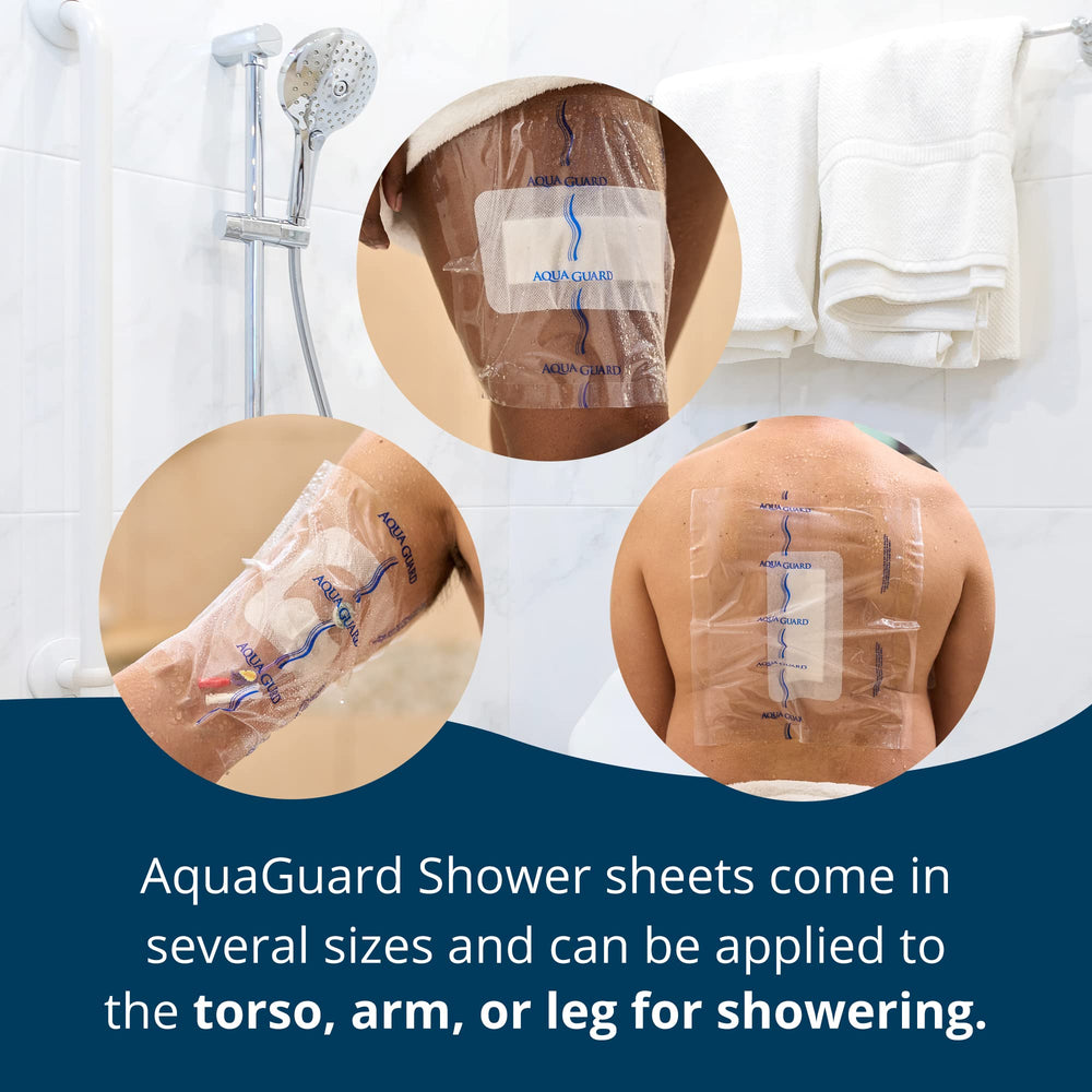 TIDI AquaGuard sheet works as tattoo cover during bathing.