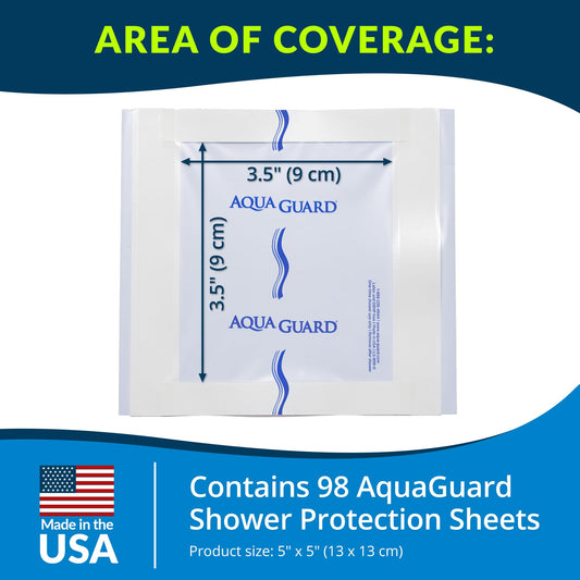 Close-up of AquaGuard adhesive showing latex-free, gentle removal design