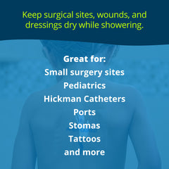 AquaGuard sheet covers a wound to stay dry during showering