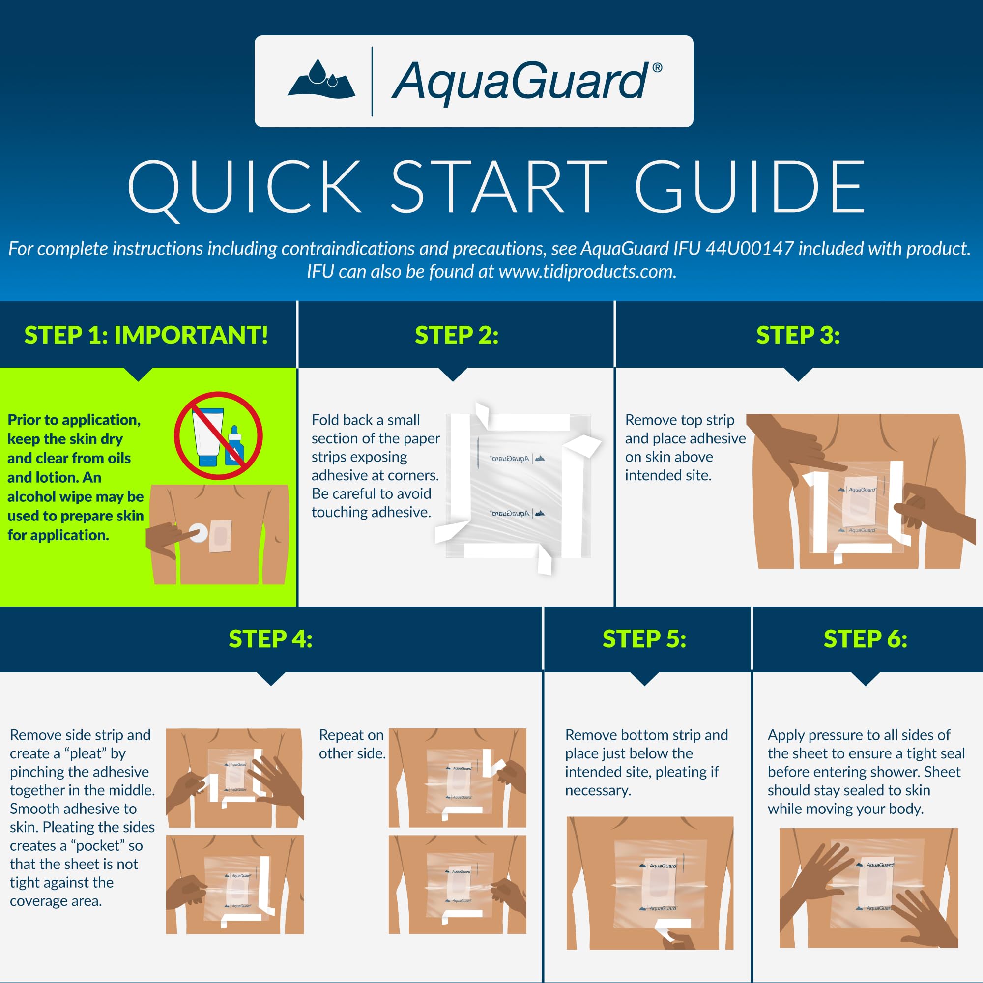 AquaGuard sheet used to cover a tattoo during showering