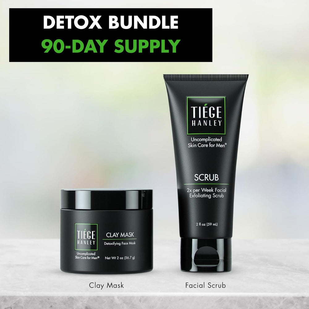 Tiege Hanley detox mask application swatch highlights purifying action for the skin.