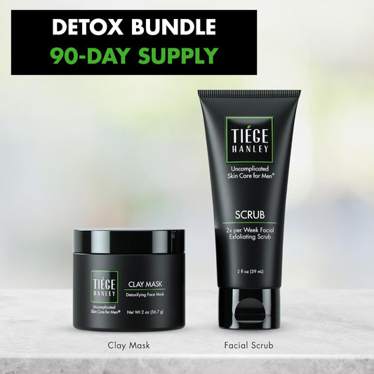 Tiege Hanley detox mask application swatch highlights purifying action for the skin.
