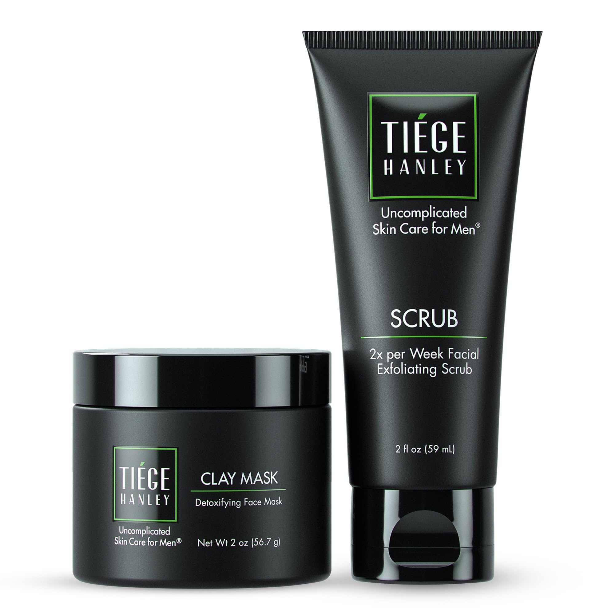 Tiege Hanley detox mask bottle demonstrates oil control and pore refinement.