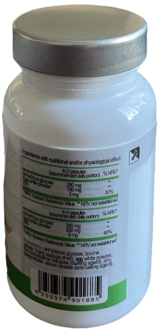 Tiens Zinc supplement packaging label highlighting natural ingredients.