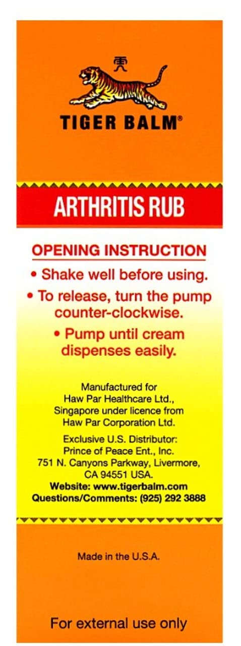 Home-use scene with Tiger Balm Arthritis Rub for daily comfort.