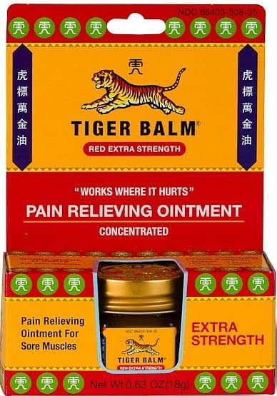 Tiger Balm Red Extra Strength Ointment jar ready for quick muscle relief