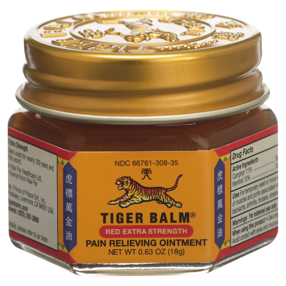 Tiger Balm Red on neck area demonstrating post-workout soreness relief