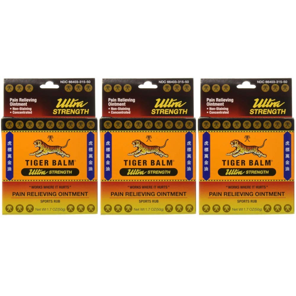 Tiger Balm Sport Rub Ultra Strength jar front view for fast cooling relief