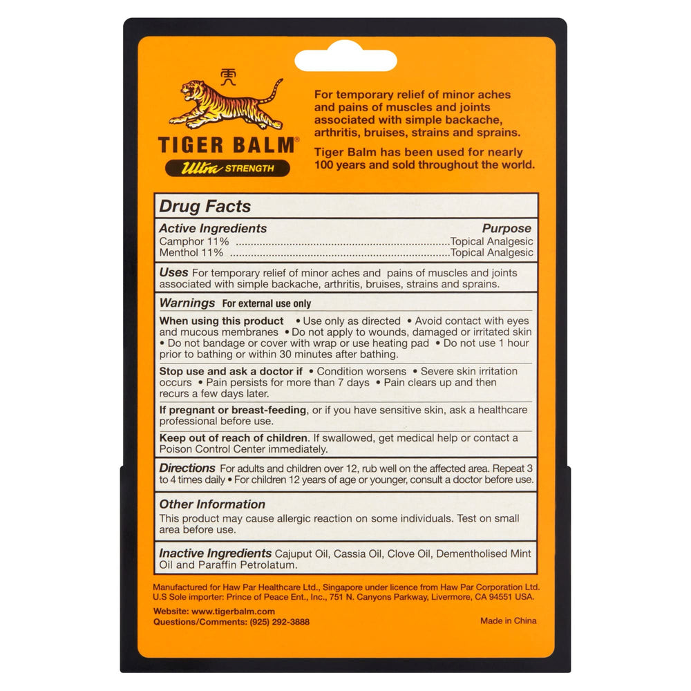 Tiger Balm Ultra Strength ideal for hand arthritis and joint comfort.