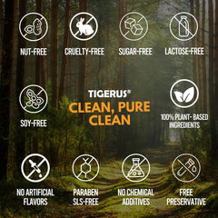 Tigerus Tiger Milk Mushroom ingredients panel shows 420 mg per capsule.