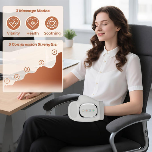 Tiiyee hand massager heat settings provide customizable warmth.
