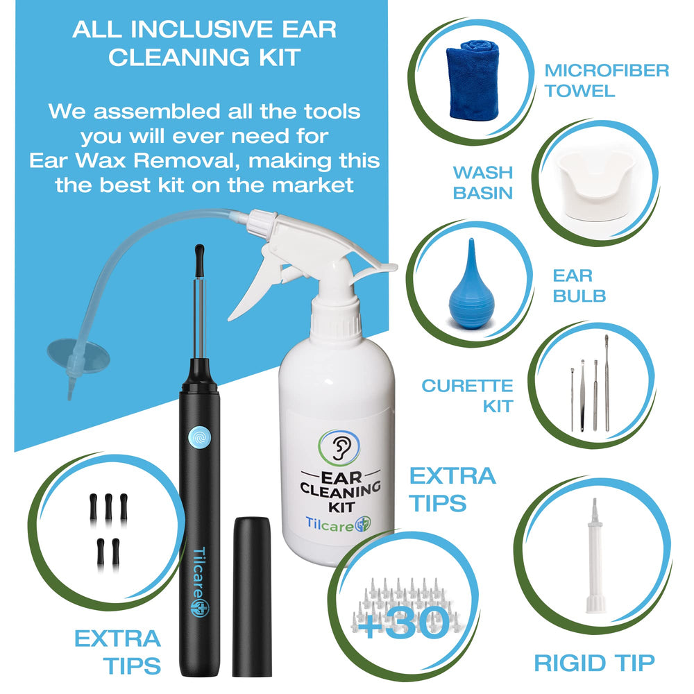 Tilcare irrigation washer system for gentle at-home ear cleansing