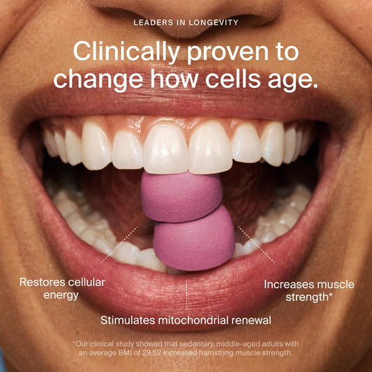 Timeline Mitopure Gummies label close-up highlighting Urolithin A
