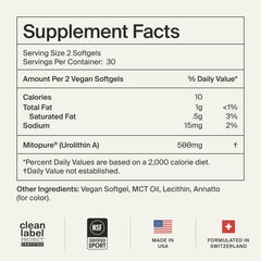 Shelf-ready Timeline Mitopure display for daily wellness routines.