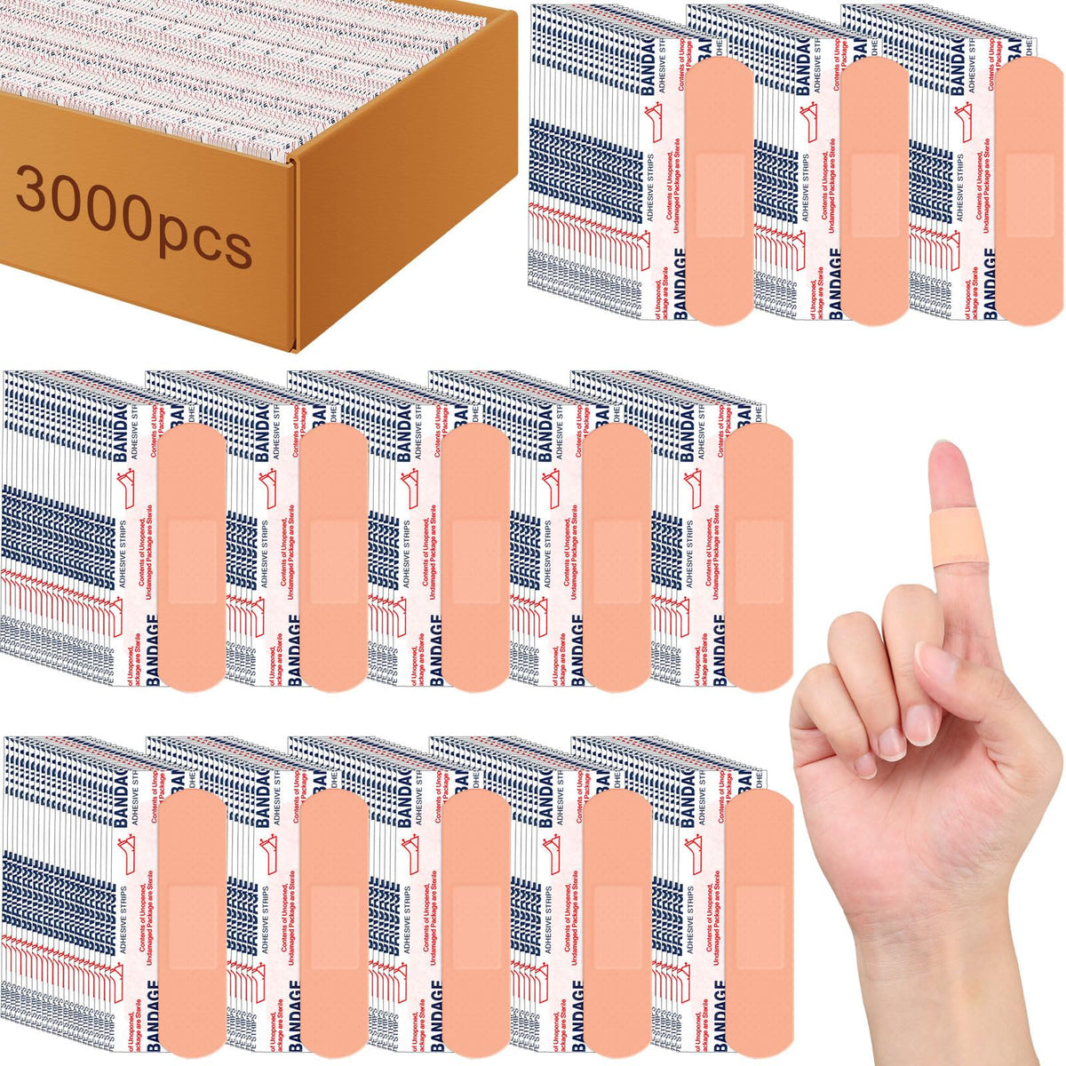 Timgle bulk adhesive bandages for large first aid kits.