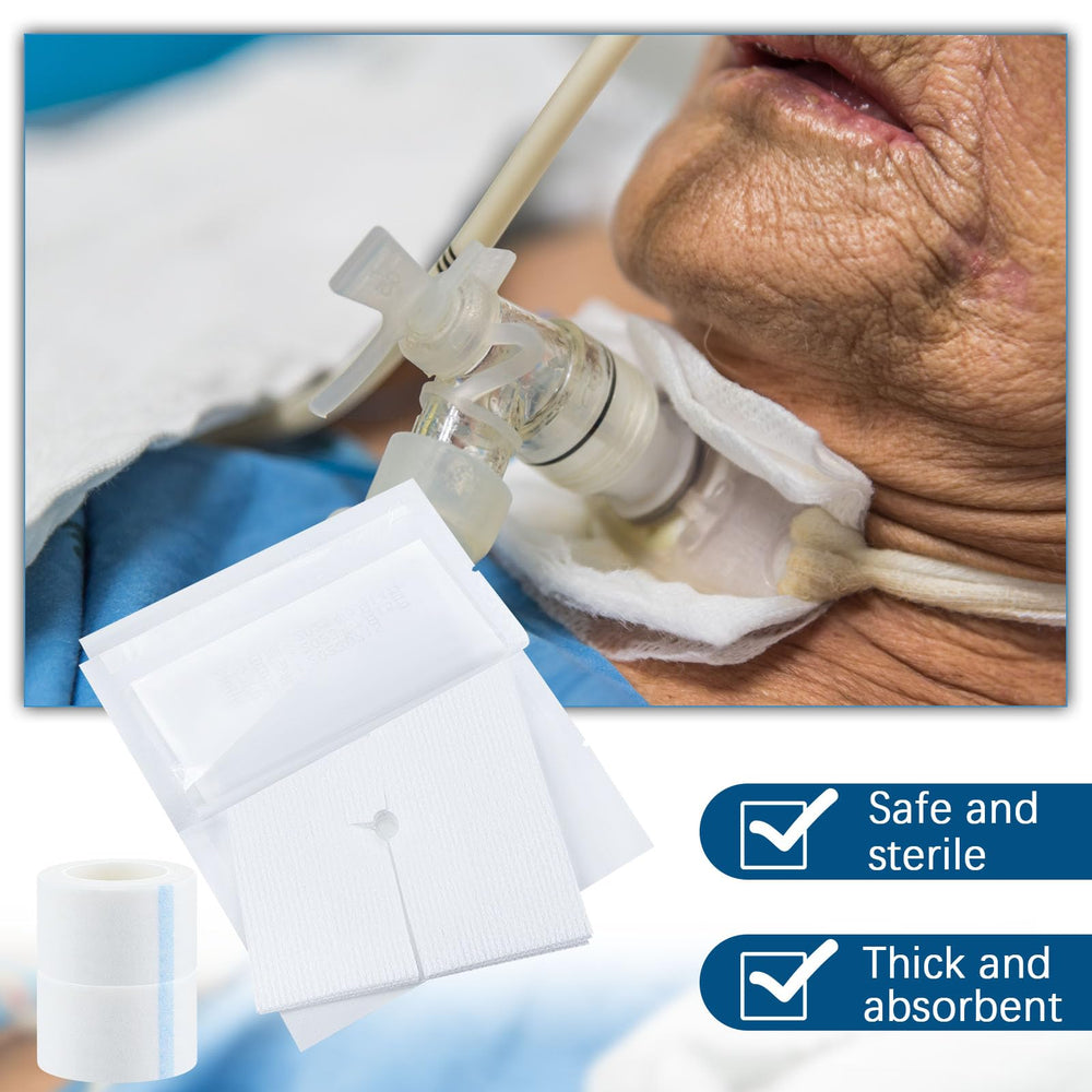 Timgle slit-design gauze pad fits tubes swiftly.
