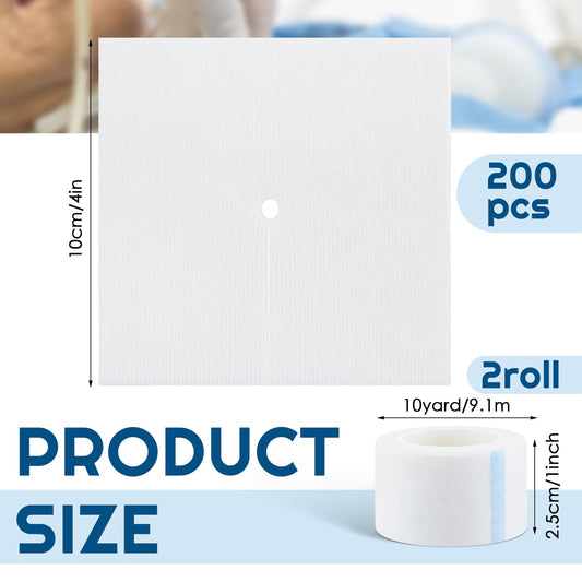 Timgle slit drain gauze with middle slit to fit tubes