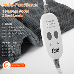 TiMiCalda heating pad auto shut-off enhances safe use.