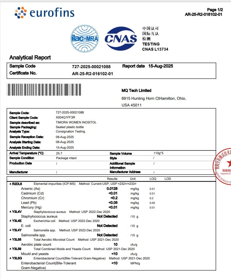 TIMORA gluten-free and non-GMO formula description