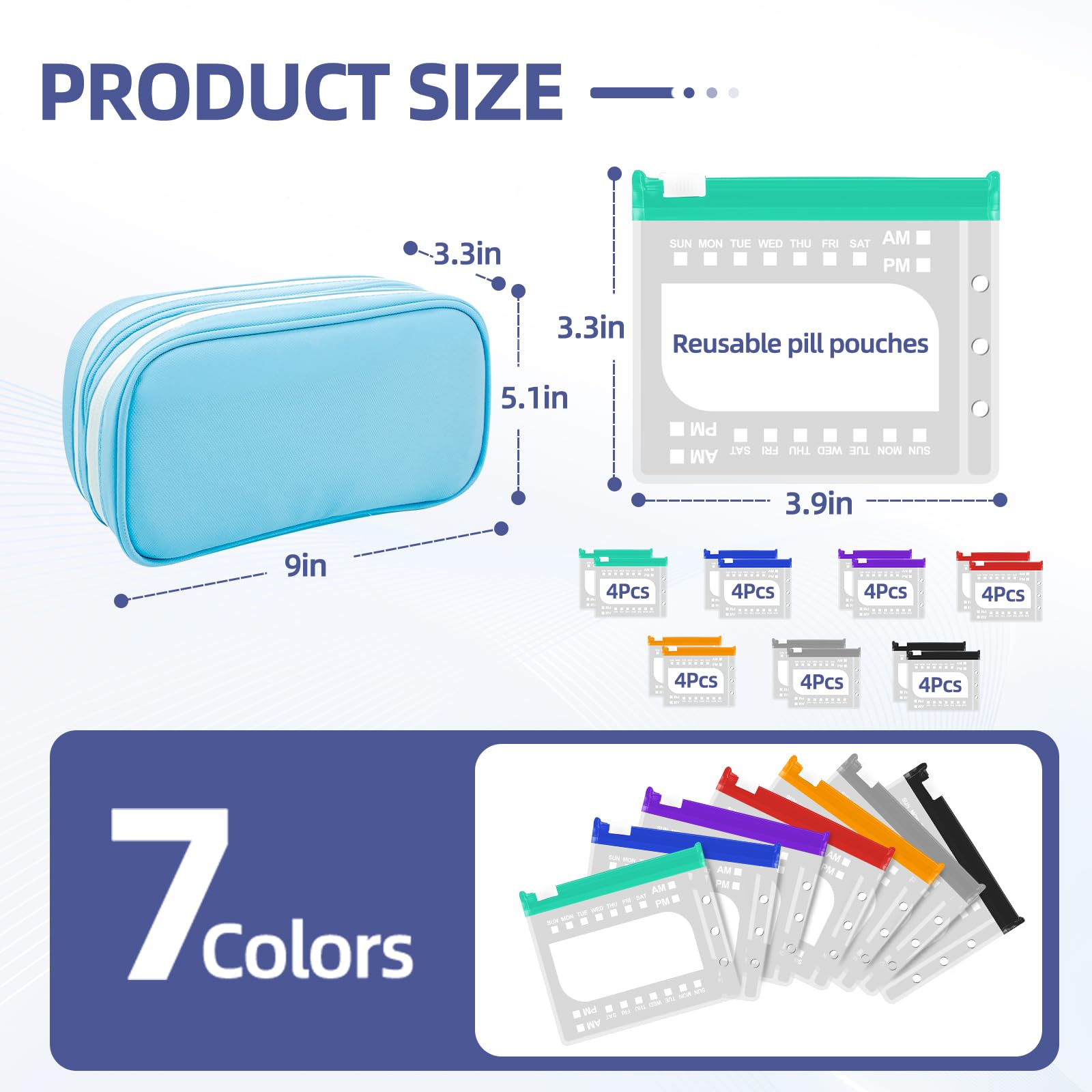 Timueetech eight side compartments for desiccants or instructions on the go