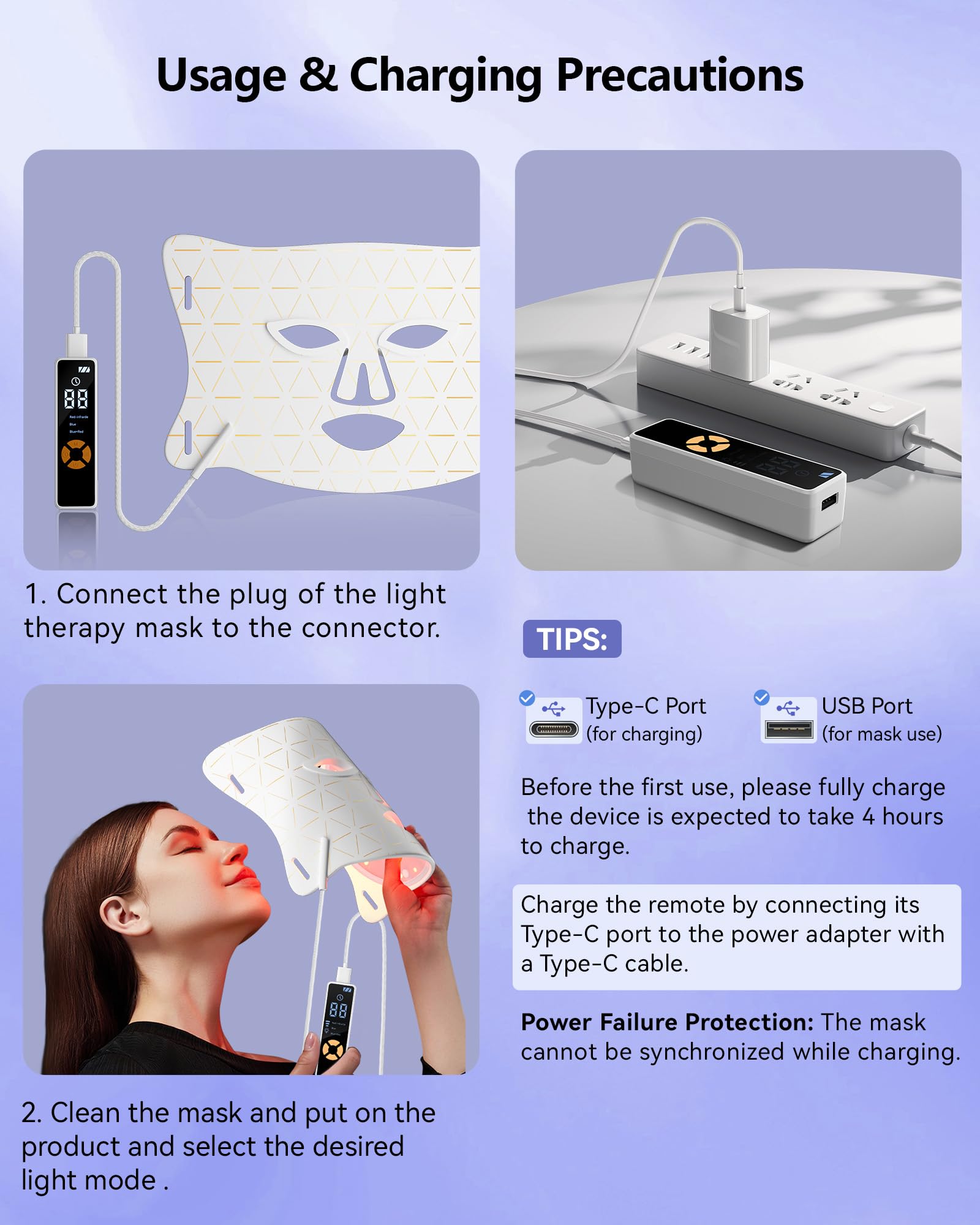 Tinkoola compact LED mask for quick 15–25 minute sessions.