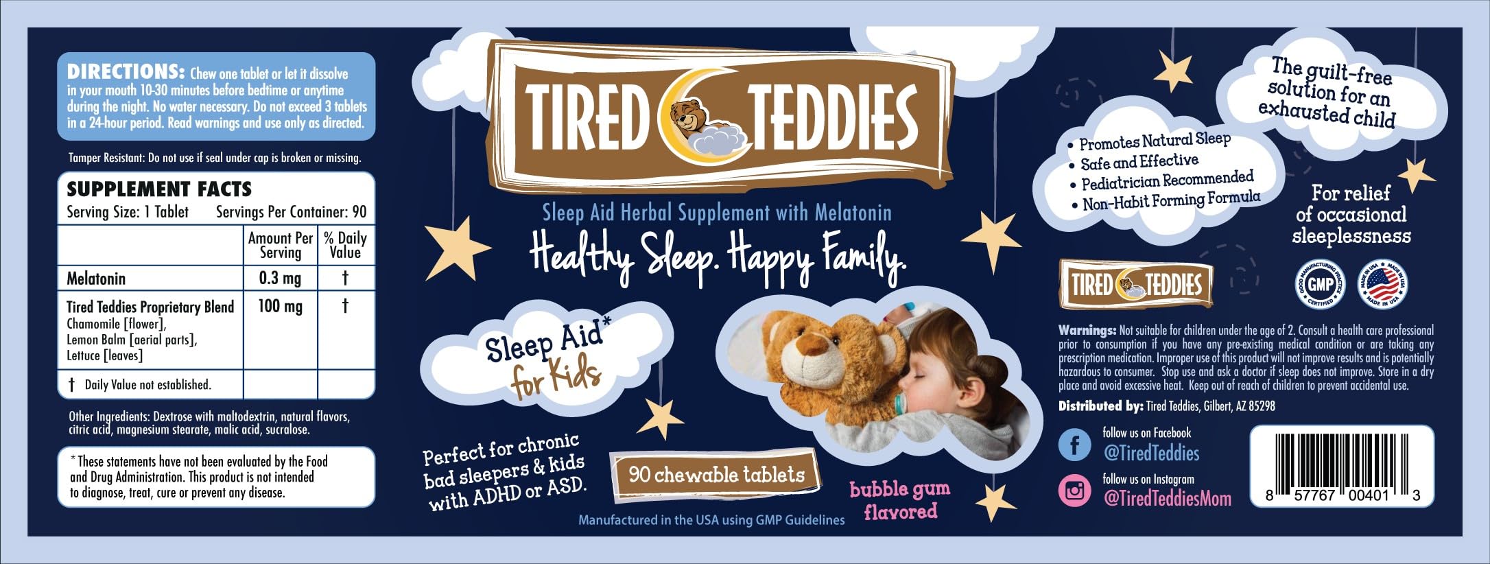 Tired Teddies bedtime routine scene with bottle on nightstand.