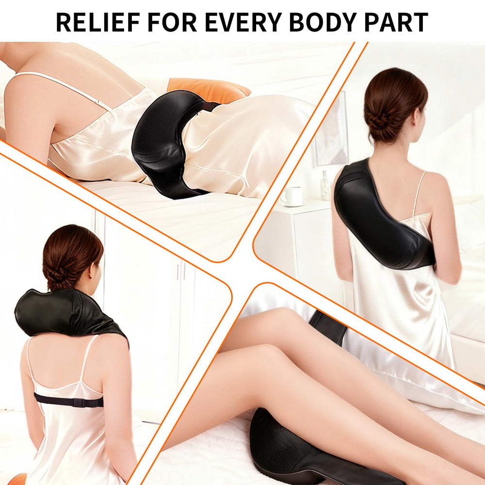 TISSCARE hands-free wearable massager for shoulders and back relief.