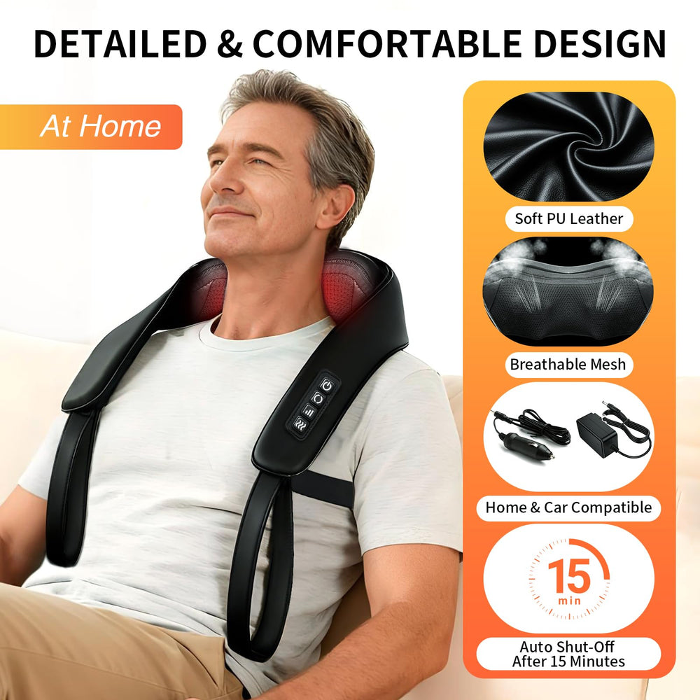 TISSCARE massager featuring PU leather and breathable mesh for durability and comfort.