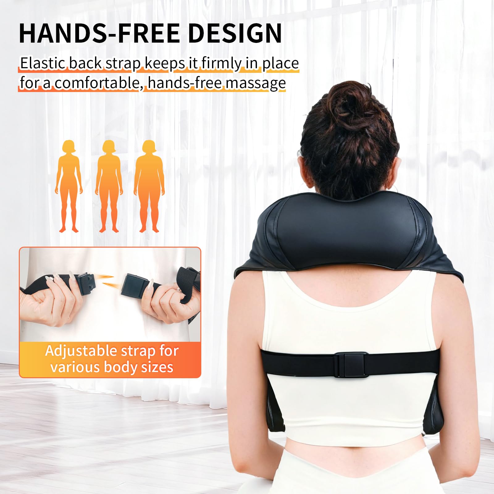 TISSCARE wearable massager with U shaped pillow for secure fit.