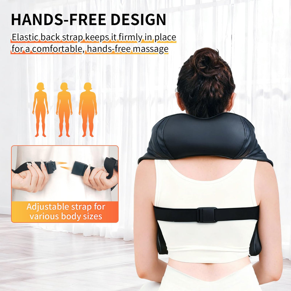 TISSCARE wearable massager with U shaped pillow for secure fit.