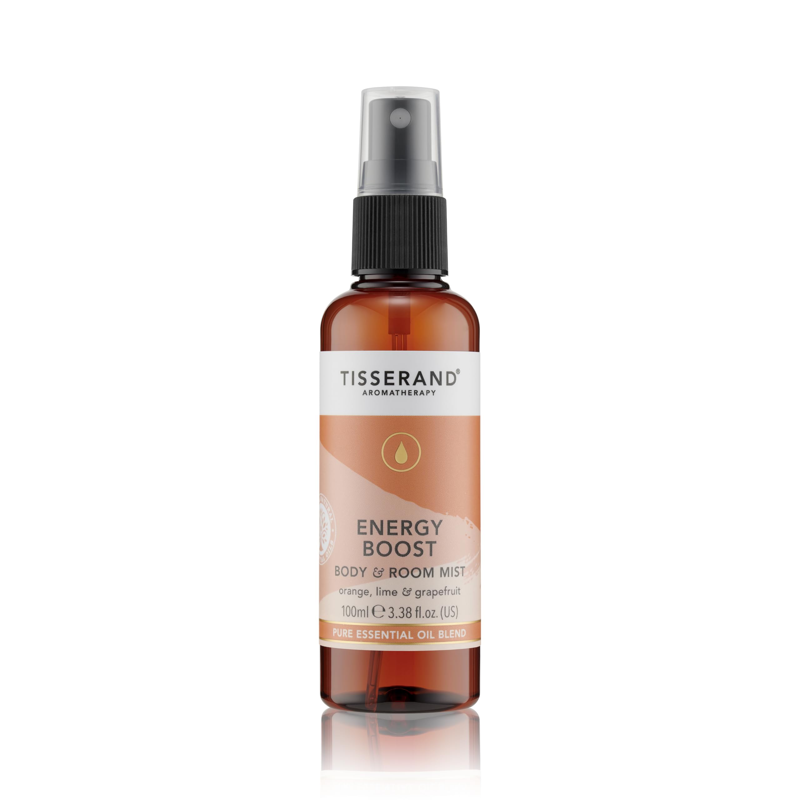 Tisserand Moodfix Mist bottle showing citrus blend for quick energy lift.