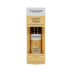 Tisserand Happy Vibes bottle open reveals roll-on applicator ready to use.