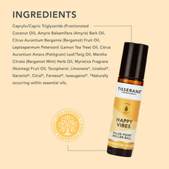 Tisserand Happy Vibes lemon tea tree note hints at refreshing aroma.