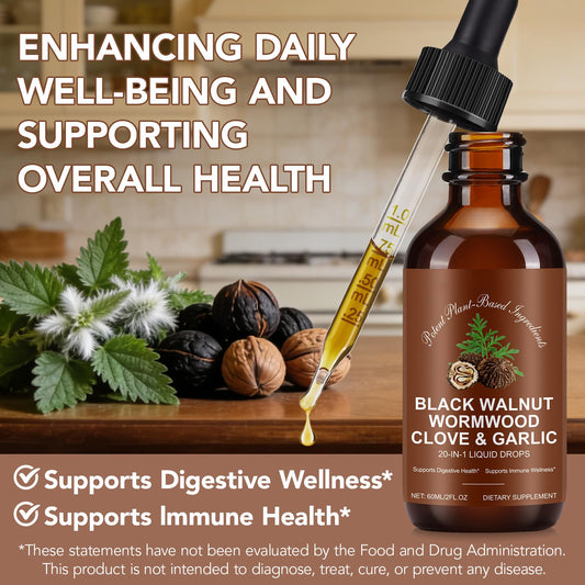Tiuedu label detail highlights a 20-in-1 herbal blend for wellness