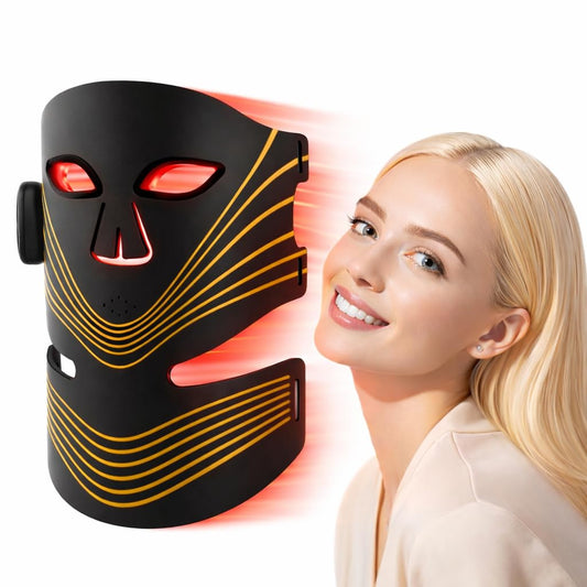 Tiyeaud red light mask for face and neck, front view, spa-like at-home skincare.