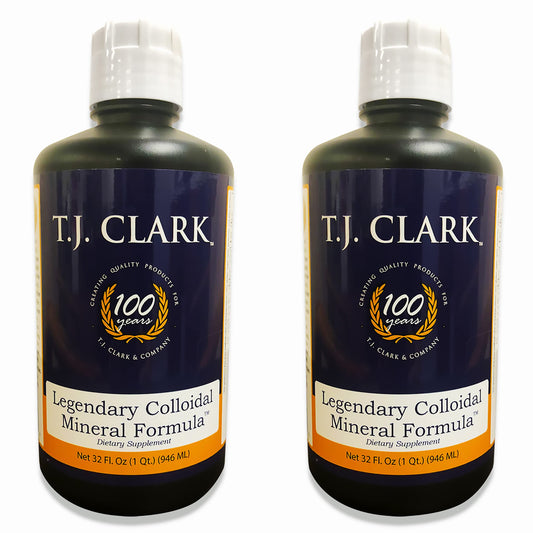 T.J. Clark Legendary bottle pour showing easy liquid mineral administration for daily use
