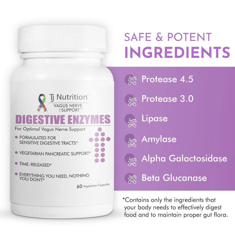 TJ Nutrition Digestive Enzymes offer reliable support for harder-to-digest meals.